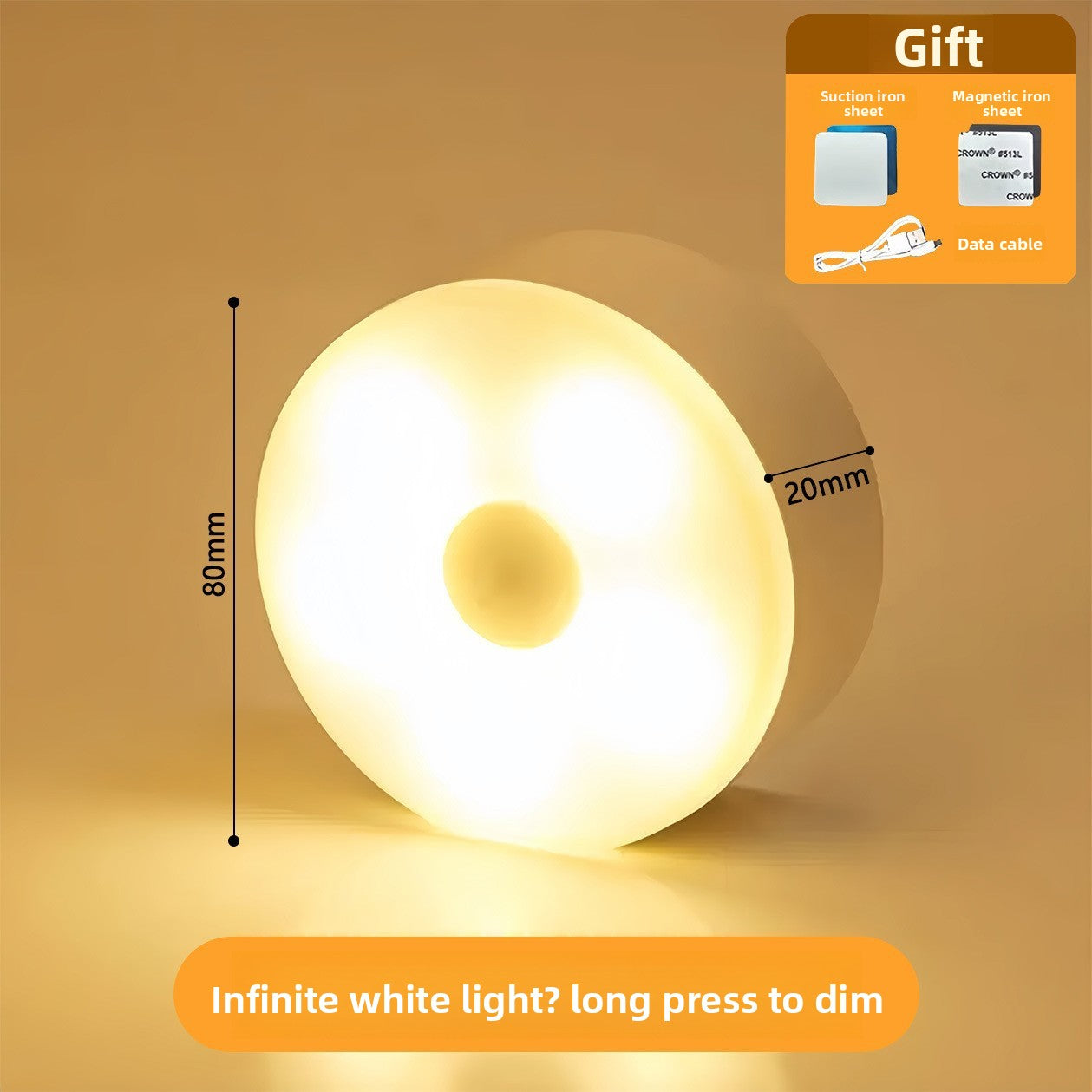 USB Rechargeable Human Sensor Night Light