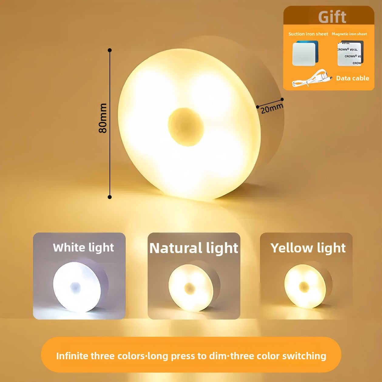 USB Rechargeable Human Sensor Night Light